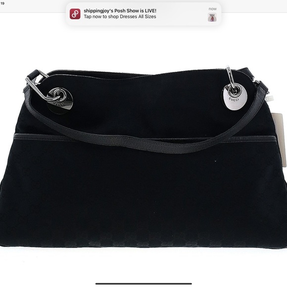 VINTAGE GUCCI BLACK CC CANVAS ECLIPSE TOTE - Picture 3 of 8